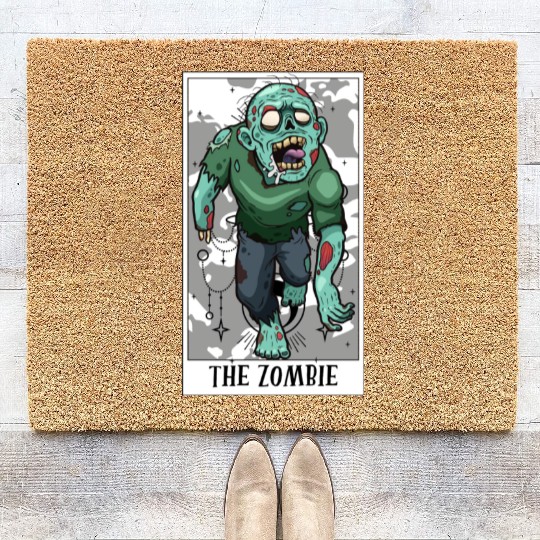 Funny The Zombie Tarot Card For Tarot Cards Coir Doormats