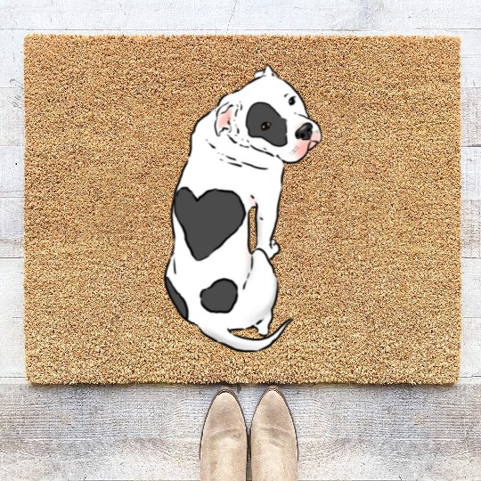 Pitbull With Heart Spot Pitbull Love Coir Doormats