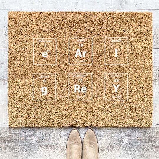 Earl Grey Periodic Table Cuppa Tea Lover Coir Doormats