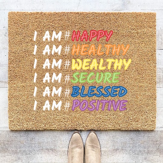 Daily Motivational Affirmation Mantra Self Love Coir Doormats