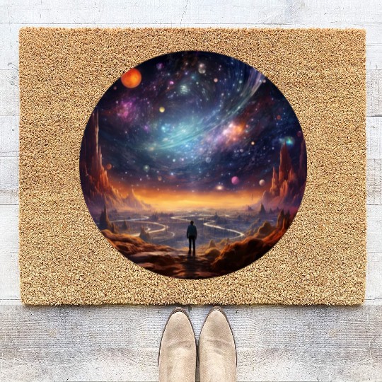 Galactic Splendor: Embrace the Marvels of Cosmos Coir Doormats