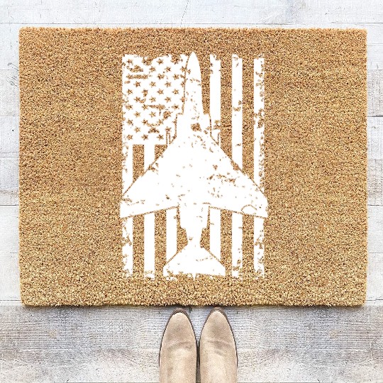 F 4 Phantom II Fighter Jet Patriotic Coir Doormats