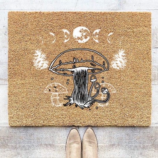 Mushroom Aesthetic Cute Fungi Lover Cottagecore Coir Doormats