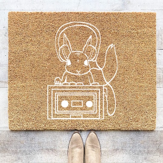 Squirrel Listening Music Music Lover Gift Coir Doormats