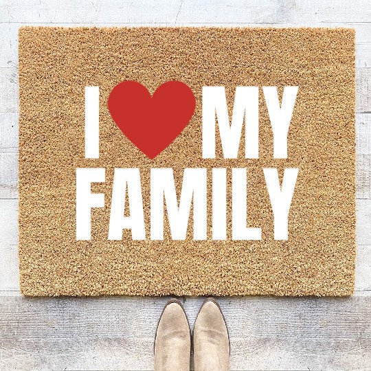 I Love My Family Gathering Reunion Celebration Coir Doormats