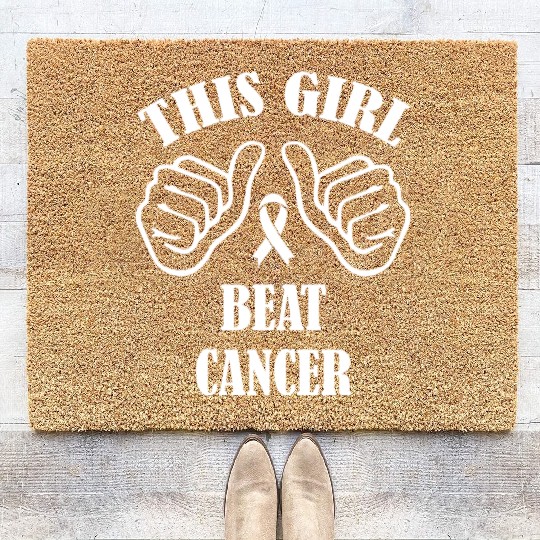 This Girl Beat Cancer Coir Doormats