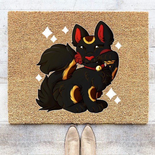 Maneki Neko Black Coir Doormats
