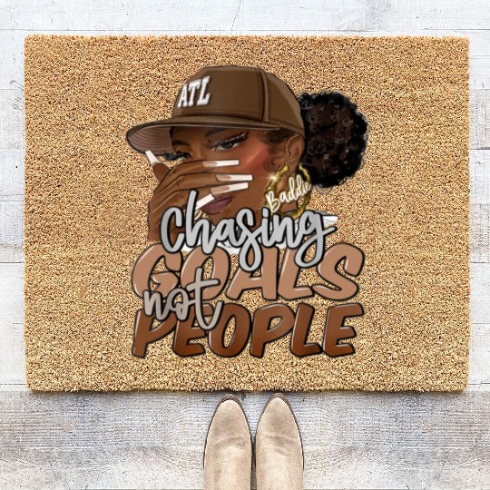 Chasing Goals Not People Black Woman Black Queen Coir Doormats