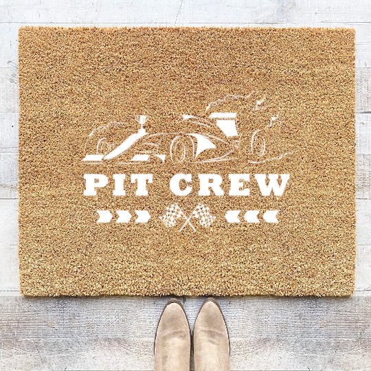 Pit Crew Car Racing Gift Coir Doormats