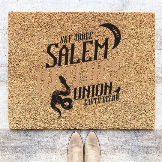 Salem Witches Union Black Coir Doormats