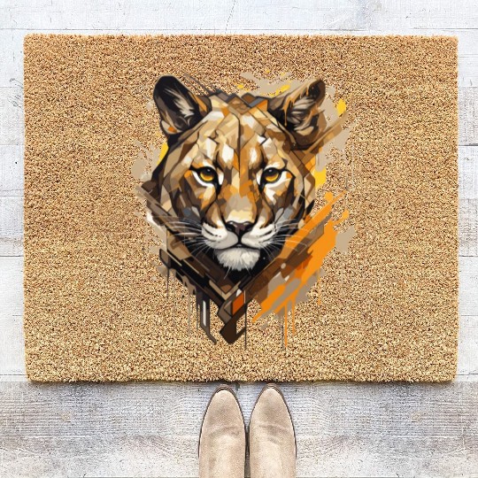 Graffiti Style Mountain Lion | Mountain Lion Lover Coir Doormats