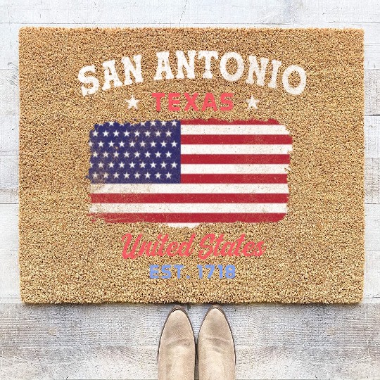 San Antonio Texas est 1718 Design for proud San Coir Doormats