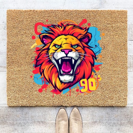 90s Lion Roared Graphic Coir Doormats
