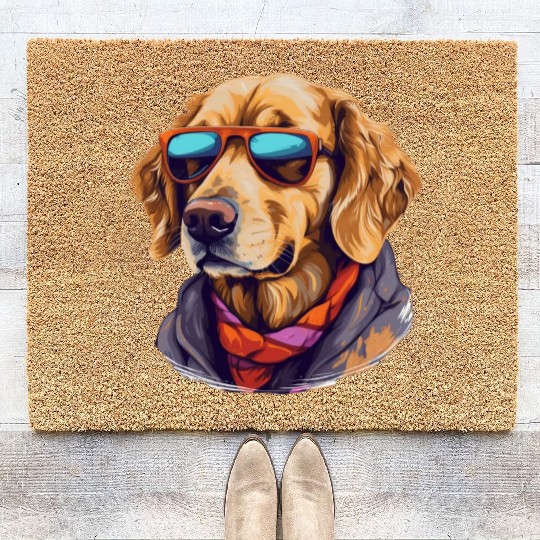 Golden Retriever in the Streets | Dog Lovers Coir Doormats