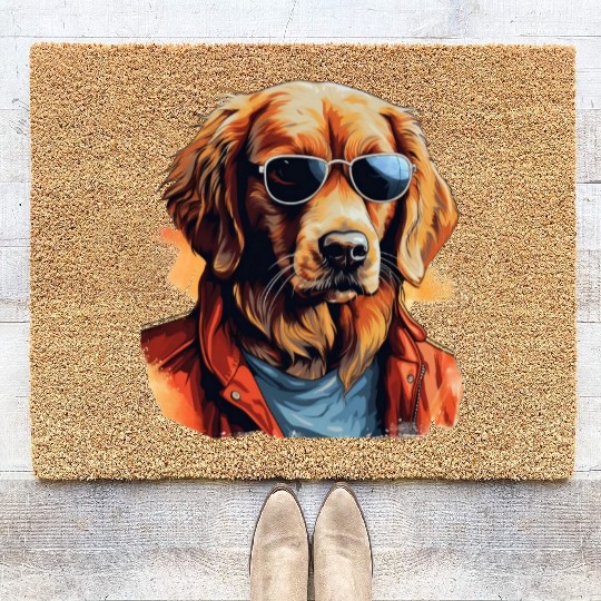 Golden Retriever in the Streets | Dog Lovers Coir Doormats