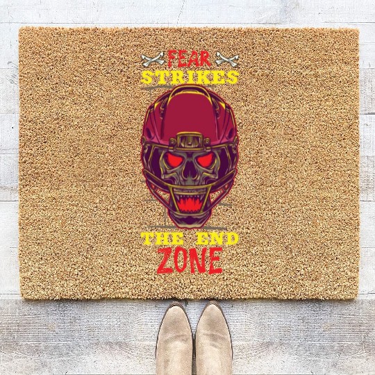 Funny Horror Football Fan Horror Obsessed Horror Coir Doormats