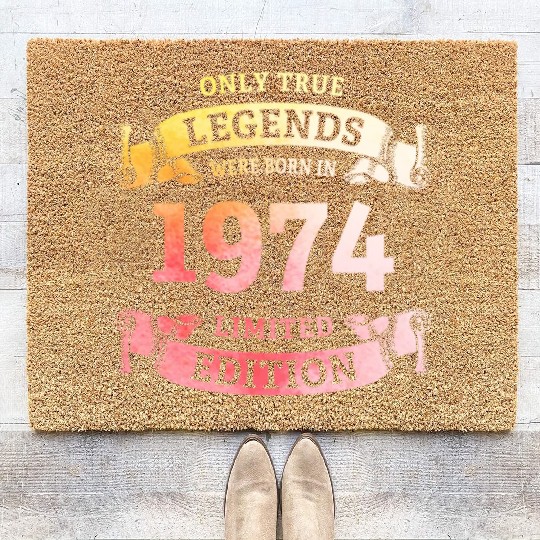 True Legends were born in 1974 50th Birthday Gift Coir Doormats