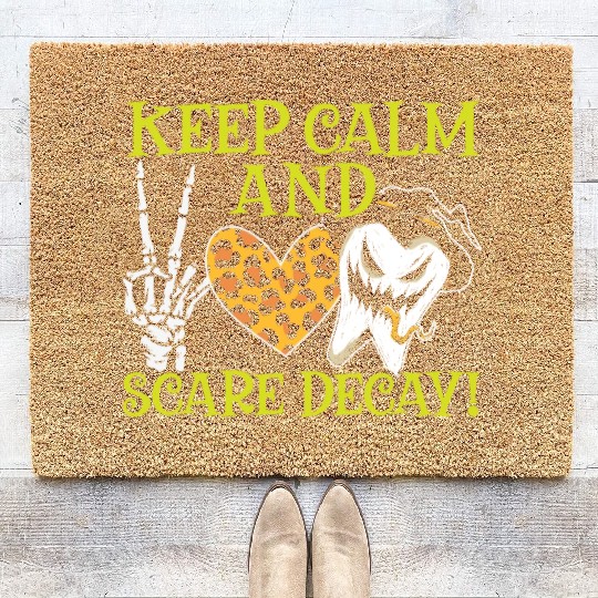 Keep Calm and Scare Decay! Coir Doormats