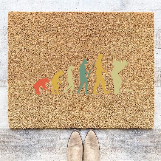Golf Player Evolution Golf Club Golfer Golf Retro Coir Doormats