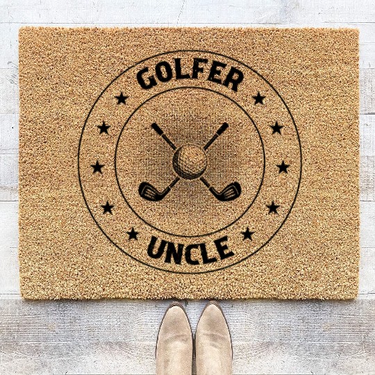Golfer Uncle - Golf Player Uncle Golfer Coir Doormats