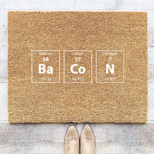 Bacon Lover Periodic Table Science Chemistry Gag Coir Doormats
