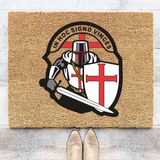Crusader 'in Hoc Signo Vinces ' Knights Templar Coir Doormats
