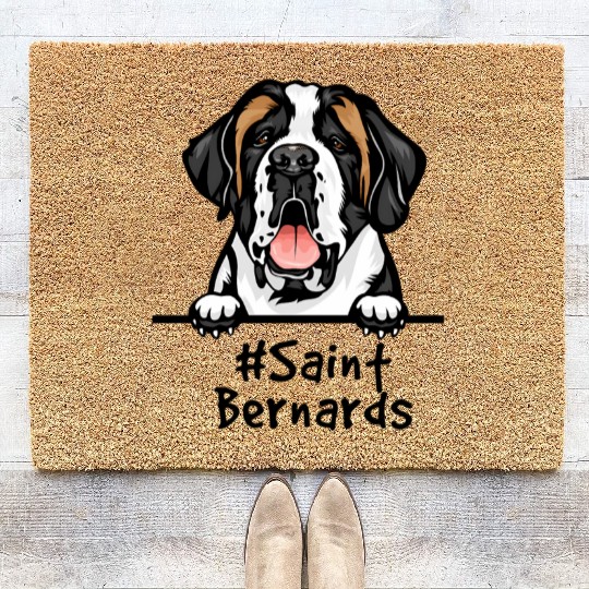 Saint Bernard Decor Print Dog St Bernard Coir Doormats