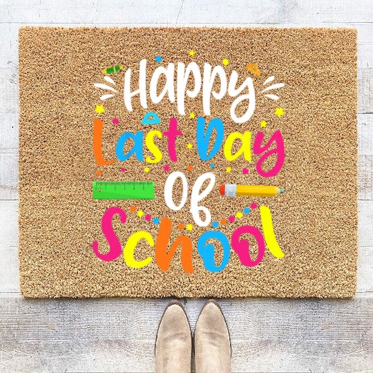 Happy Last Day Of School Teacher Student Coir Doormats