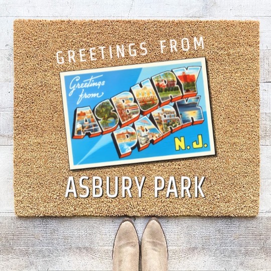 Asbury Park New Jersey Nj Travel Postcard Coir Doormats