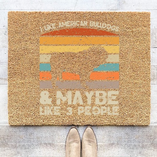I Like American Bulldogs Retro Clothes And Coir Doormats