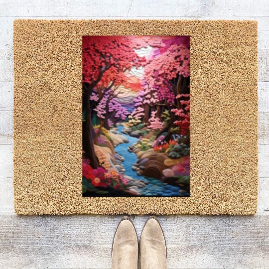 Multi-color Zen Garden river - Japanese Coir Doormats