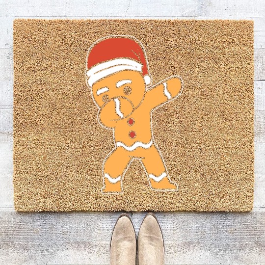 Dabbing Gingerbread Performer Gift Coir Doormats