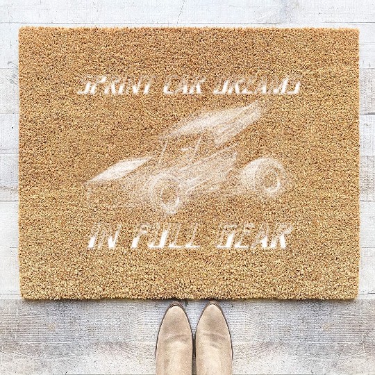 Sprint Car Mom Dirt Track Racing Racing Race Day Coir Doormats
