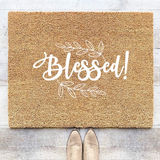 Blessed Love Jesus Christian Christmas Coir Doormats