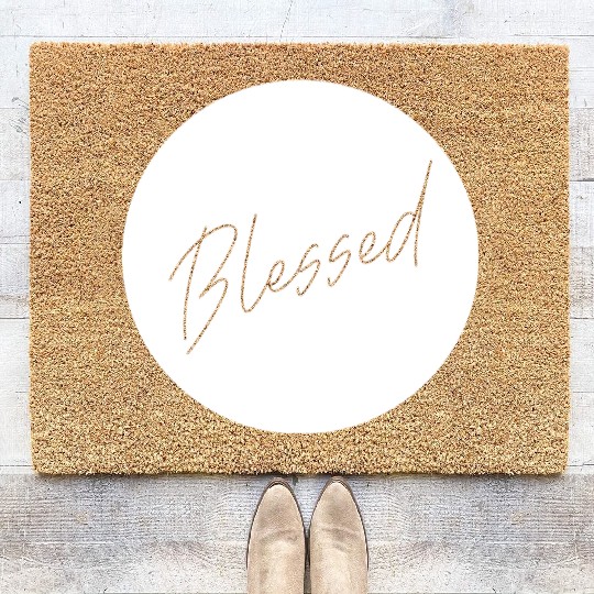 Blessed Love Jesus Christian Christmas Coir Doormats