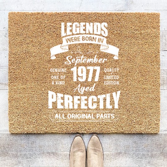 Legends Were Born In September 1977 Birthday Coir Doormats