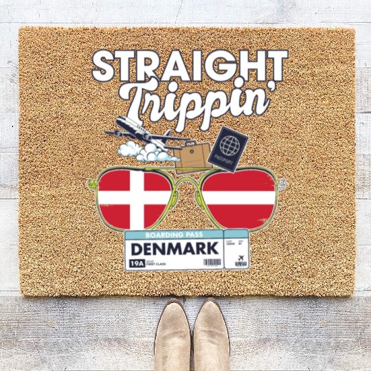 Straight Trippin' Dane Vacation Tour Travel Trip Coir Doormats
