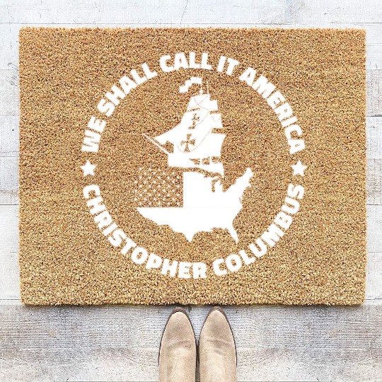Columbus Day 1492 Funny Coir Doormats
