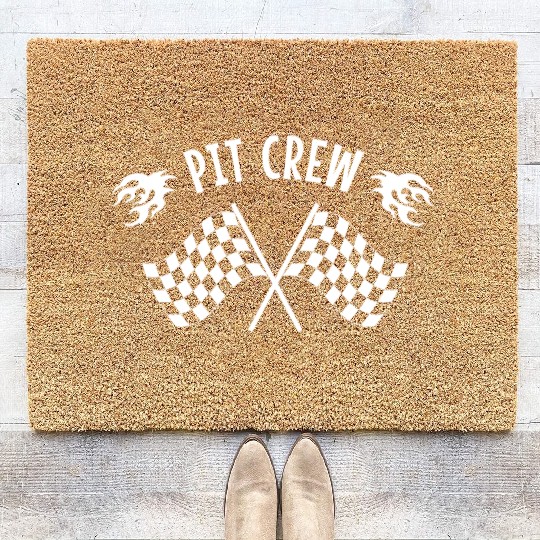 Pit Crew Racing Mechanic Car Parts Race Track Coir Doormats