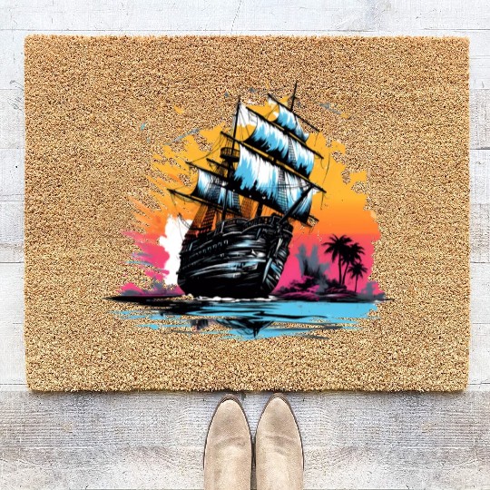90s Ship On The Sea Coir Doormats