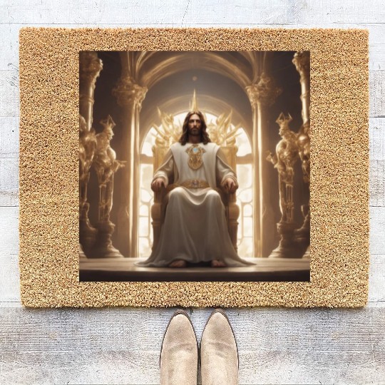 Jesus is king Coir Doormats