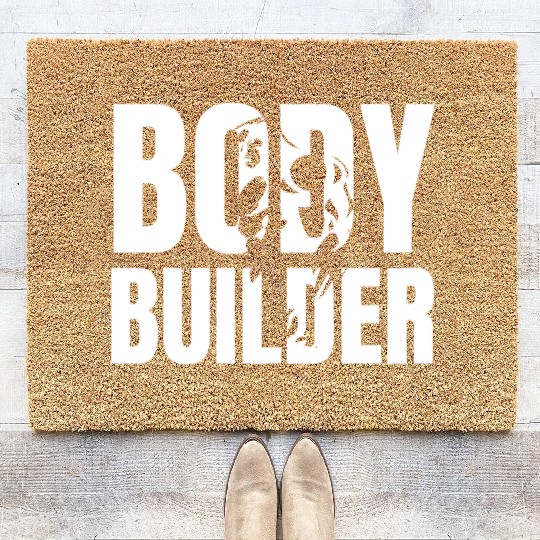 Body Builder Bodybuilder Gym Fitness Training Gift Coir Doormats