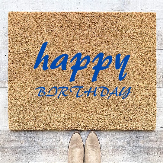 اHappy birthday design gift Coir Doormats
