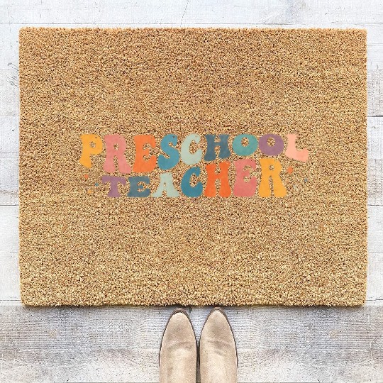 Groovy Preschool Teacher Kindergarten Teaching Coir Doormats