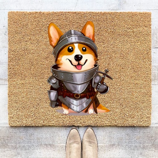 Knight Corgi Coir Doormats