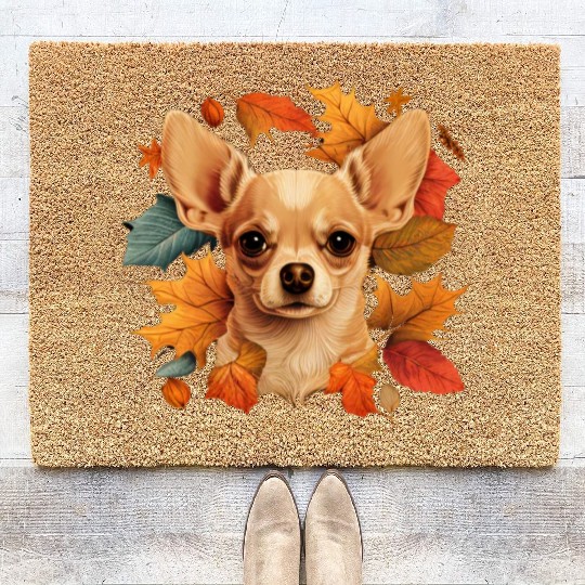 Chihuahua | Thanksgiving Day Farmer Food Autumn Coir Doormats