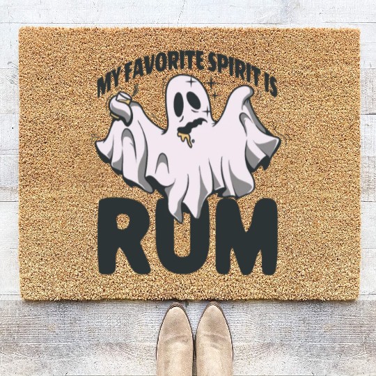 My Favorite Spirit Is Rum Halloween Rum Ghost Coir Doormats