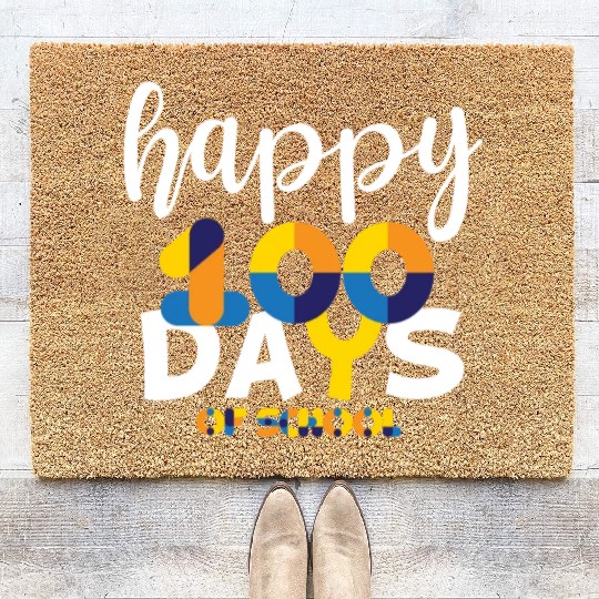 Happy 100 Days Of School Coir Doormats Teacher Team Grade