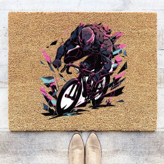 Racing Bike Racing Cyclist Bike Cycling Coir Doormats