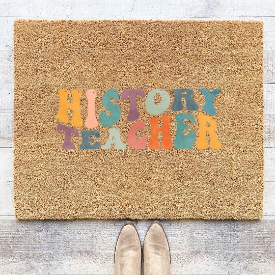 Groovy History Teacher Teaching Coir Doormats